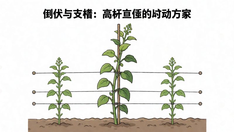 倒伏与支撑:高杆品种的应对方案 示意图